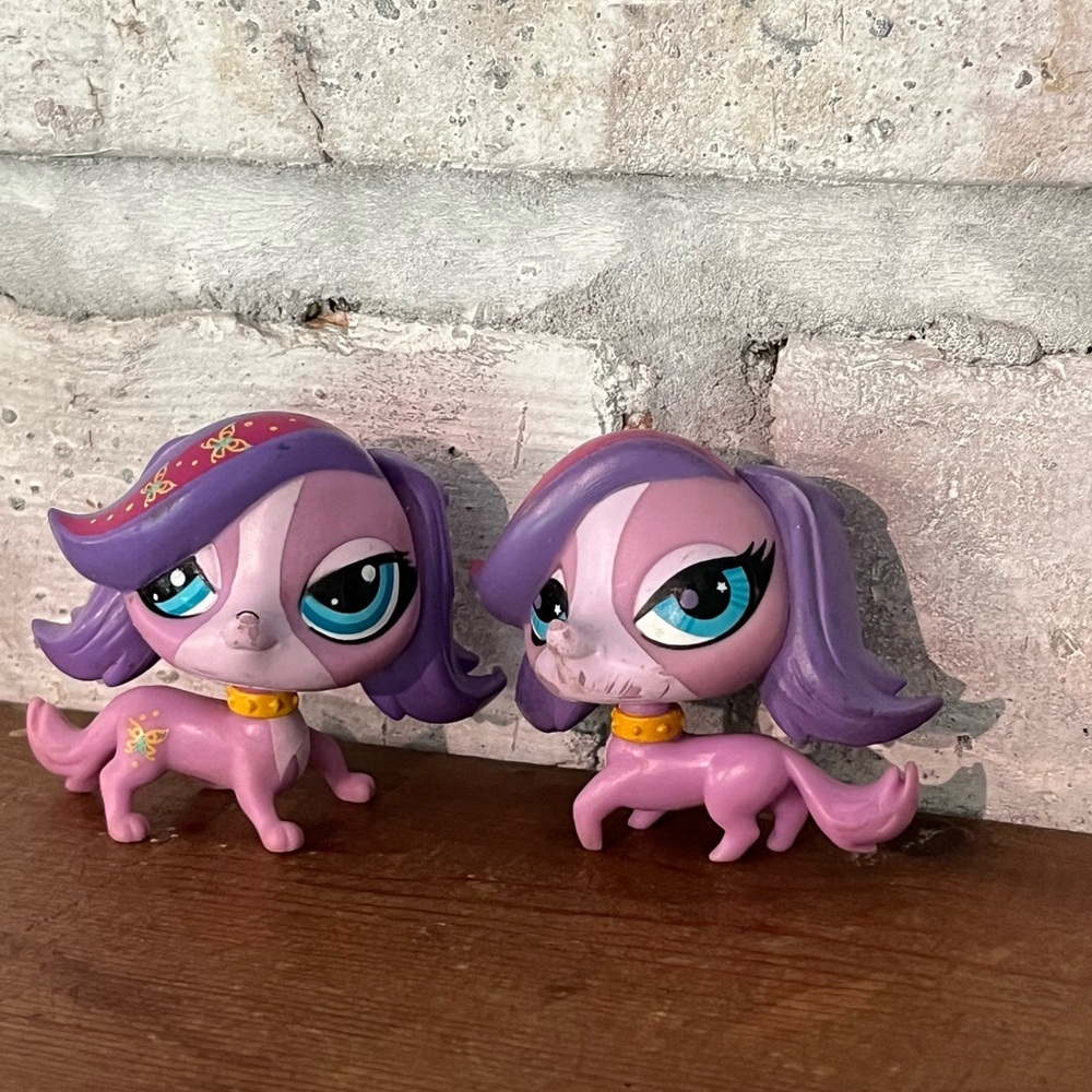 LPS Littlest Pet Shop Zoe Trent Dog Littlest Pet‎ Shop #3533 Purple Pair Of Two